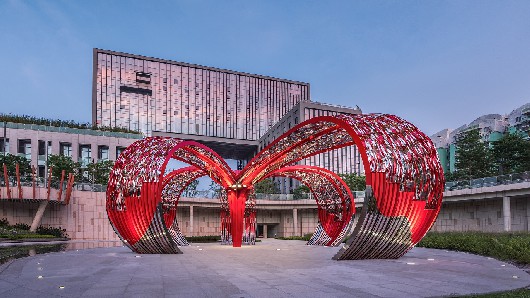 地产景观不锈钢雕塑-花之门